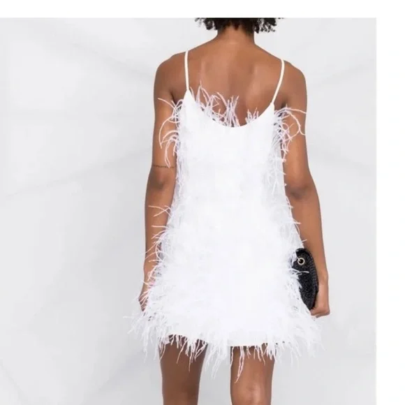 Cult Gaia Ivory Feathered Mini Dress - Picture 4 of 4